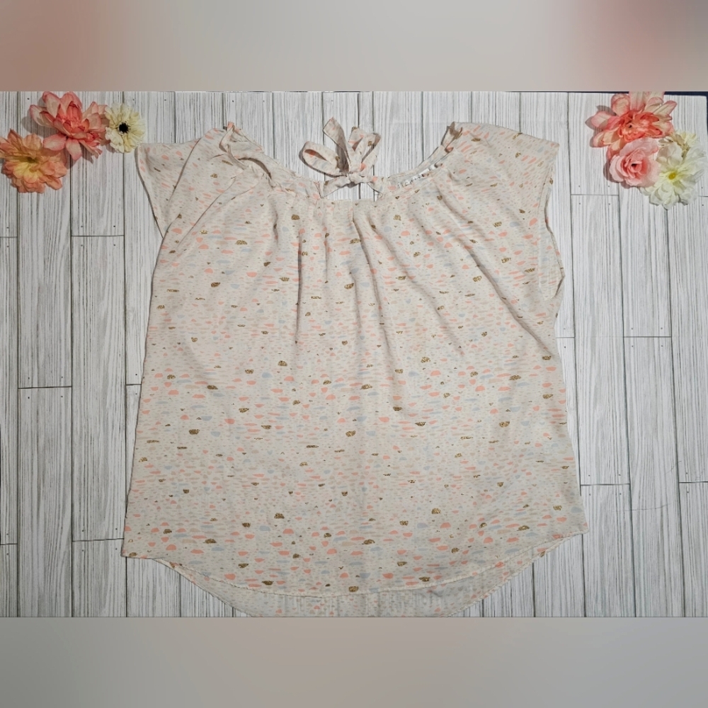 LC Lauren Conrad Pleat Neck Blouse